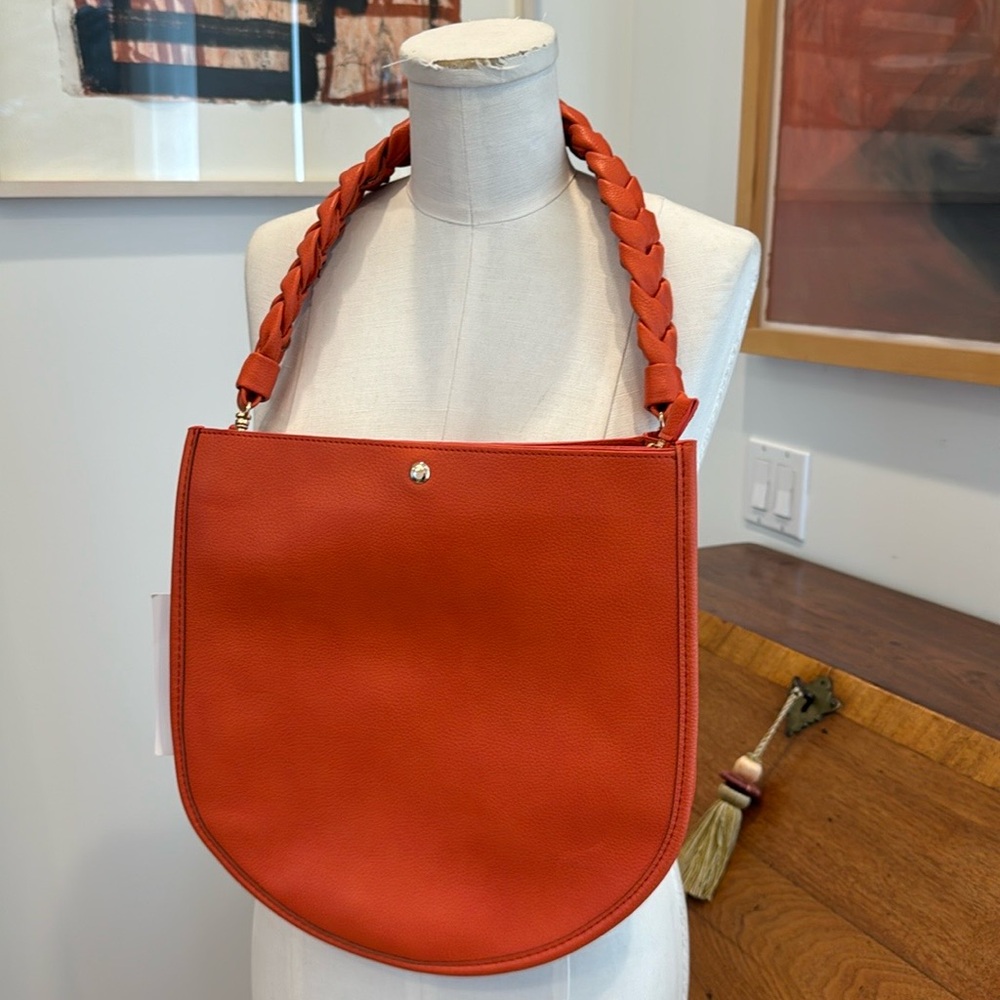 ahdorned U Shaped Braided Strap Bag